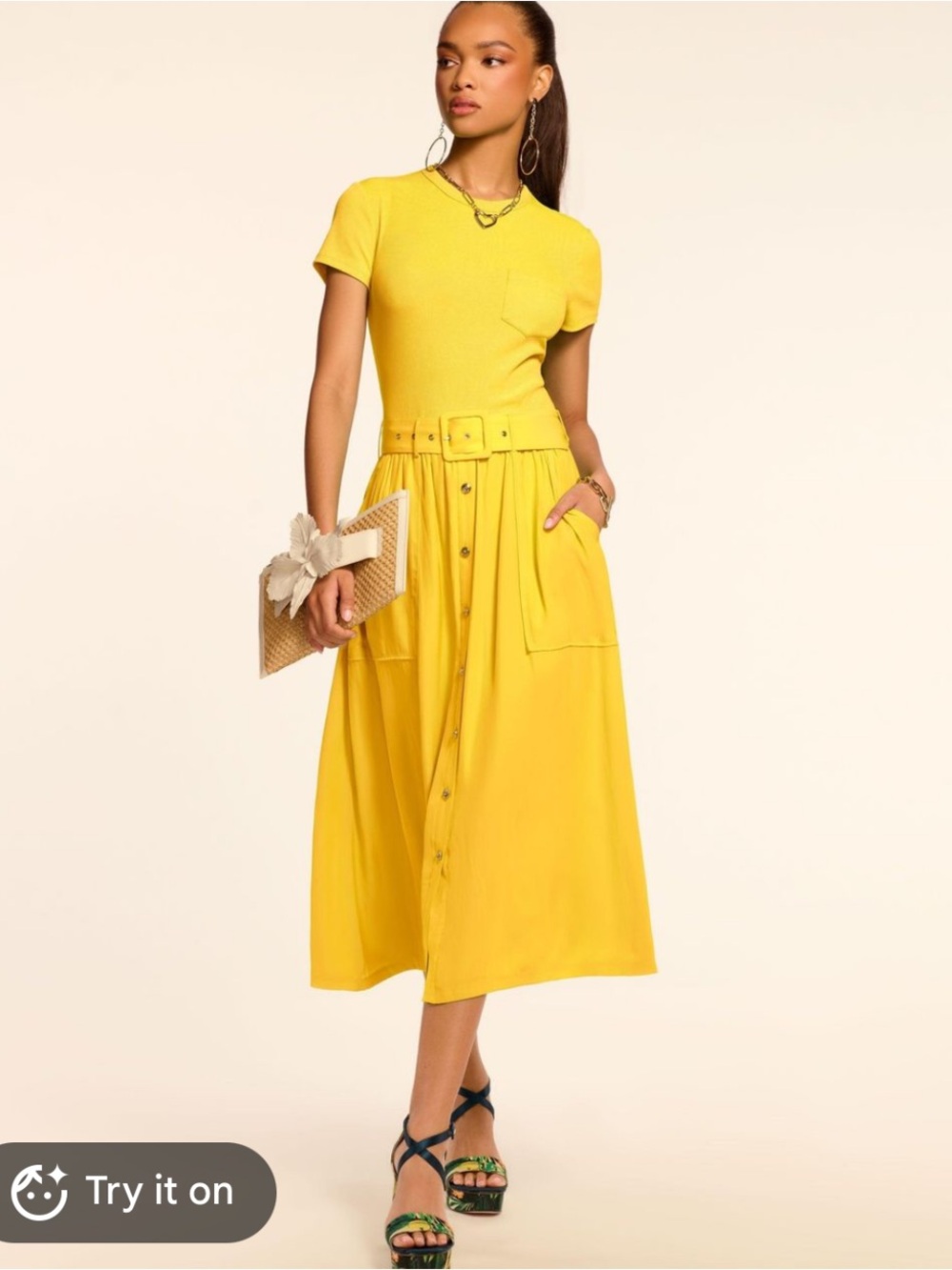 Ramy Brook Sylvie mixed rib knit dress XS